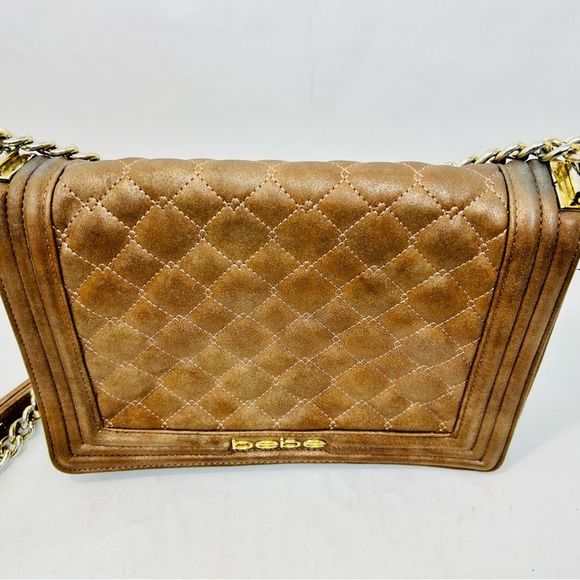 Bebe Brown Quilted Chain Strap Bag - Picture 11 of 14